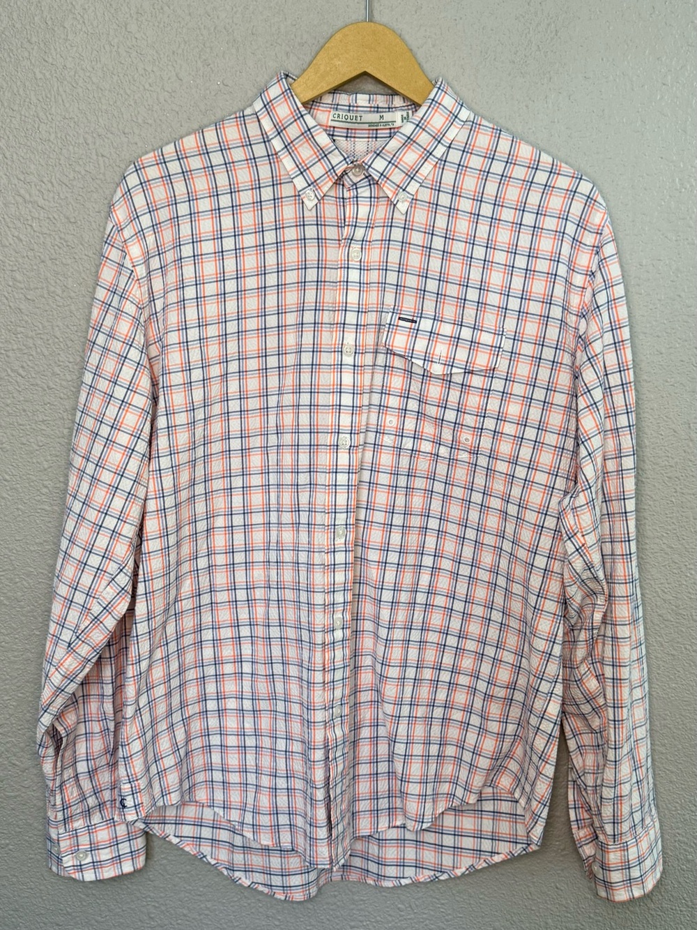 Criquet | Textured Performance Button Down Shirt | Size Medium